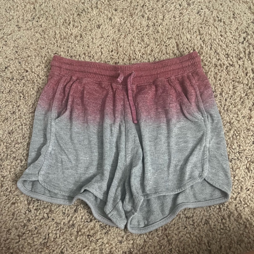 Ombre Pink and Gray Pajama Shorts